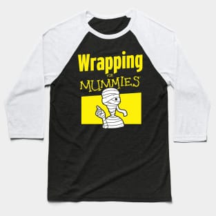 Funny Mummy Wrapping Book Horror Gift For Bookworms Baseball T-Shirt